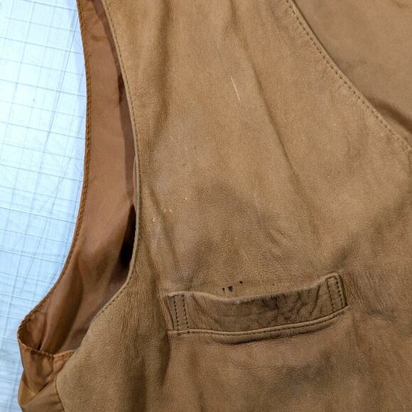 Esprit unisex light brown suede vest, size large, Western, Boho, Farmcore - Picture 10 of 12